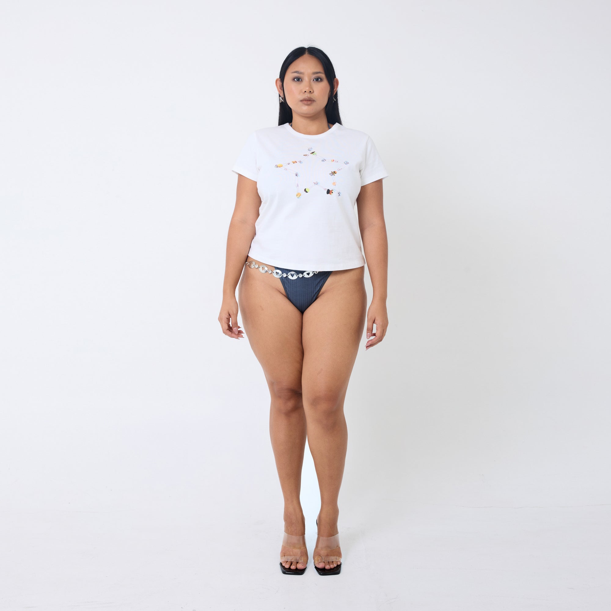 Arthur Apparel standard white t-shirt with star print