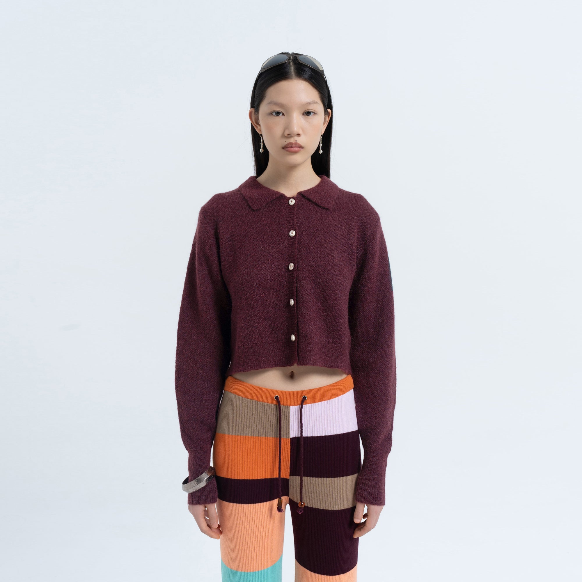 Greetings Cardigan in Maroon