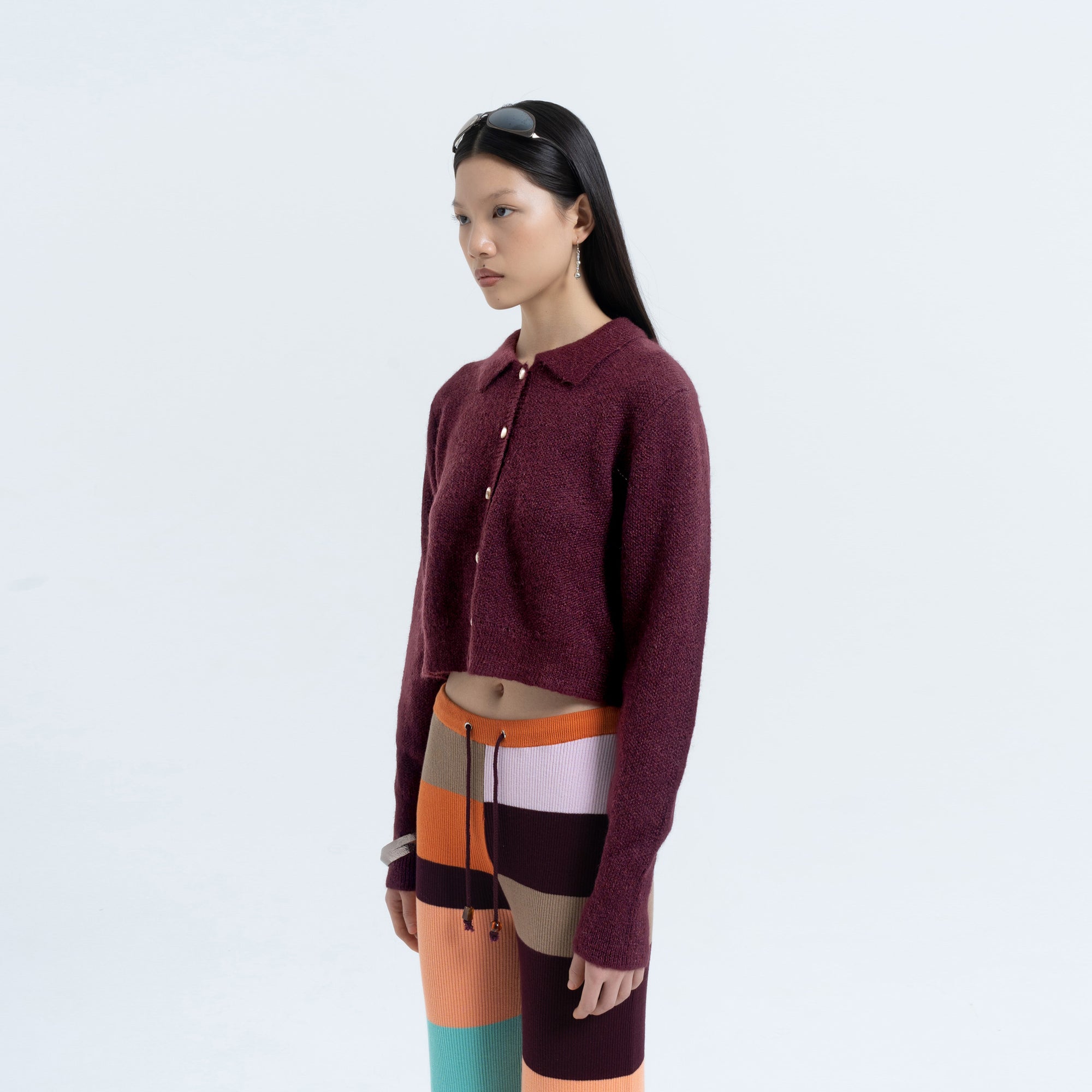 Greetings Cardigan in Maroon