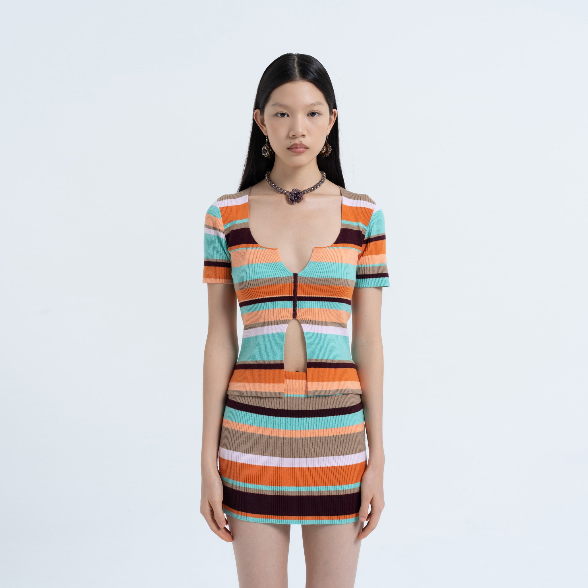 Stripe Split Top in Multi