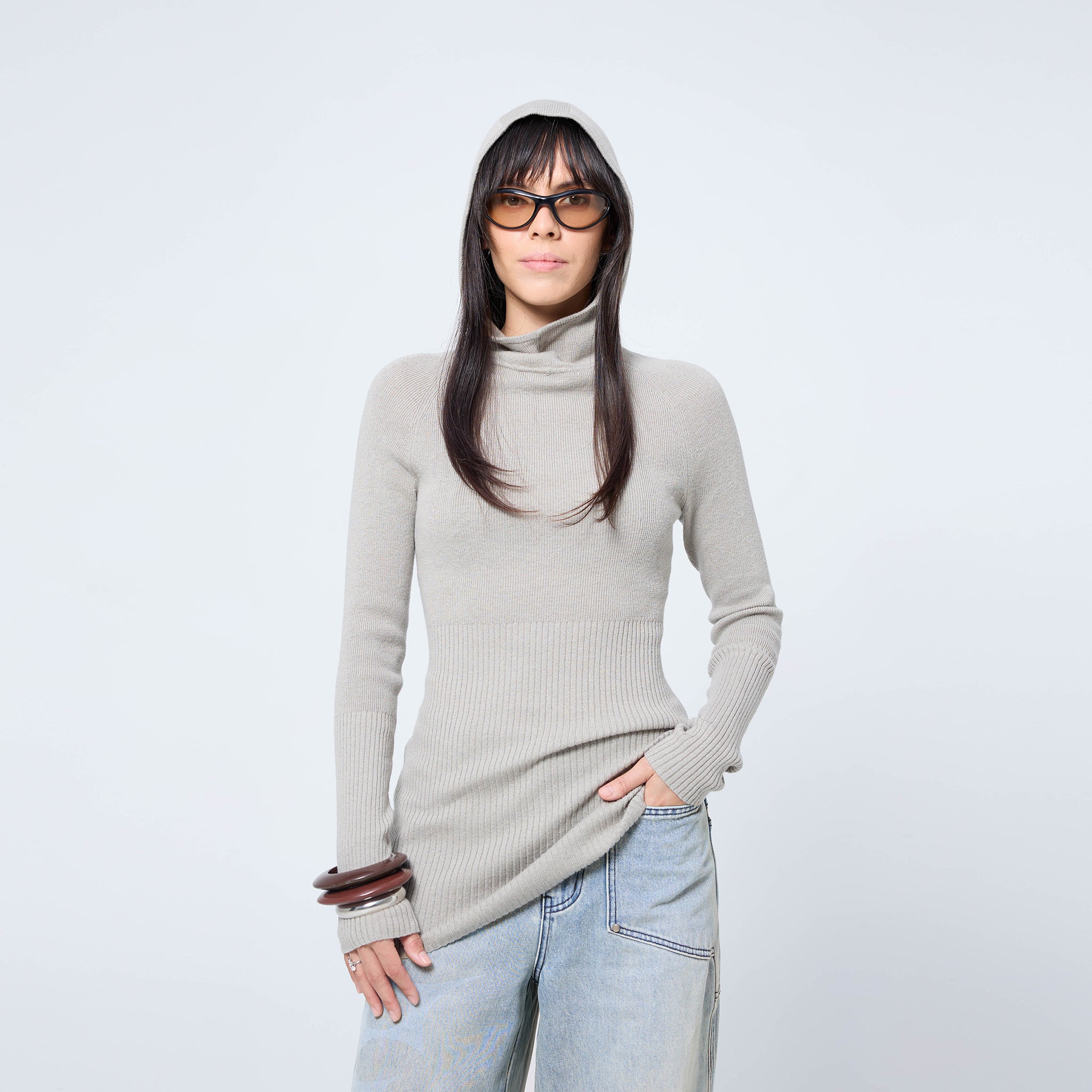 Hooded Skivvy in Plaster