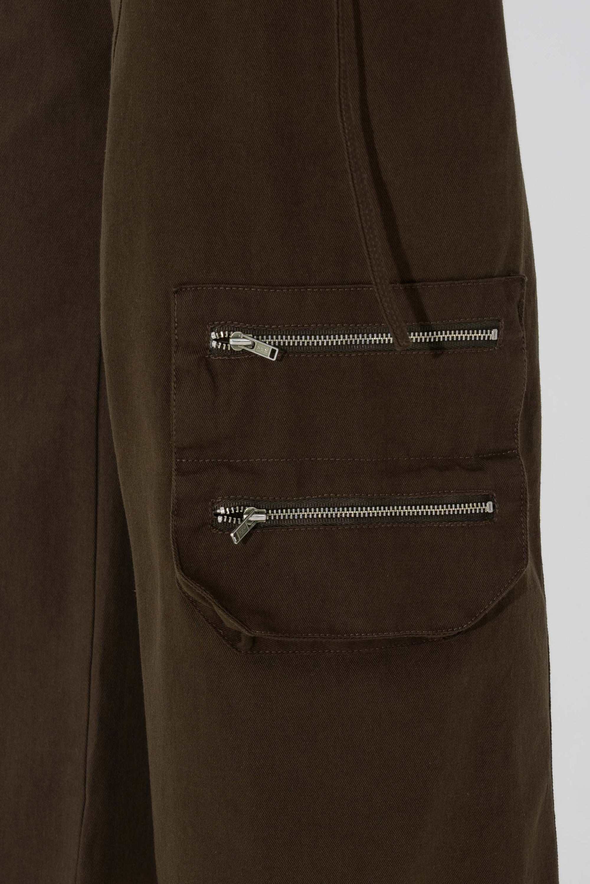 Arthur Apparel Low Rise Utility Trousers in olive cotton twill