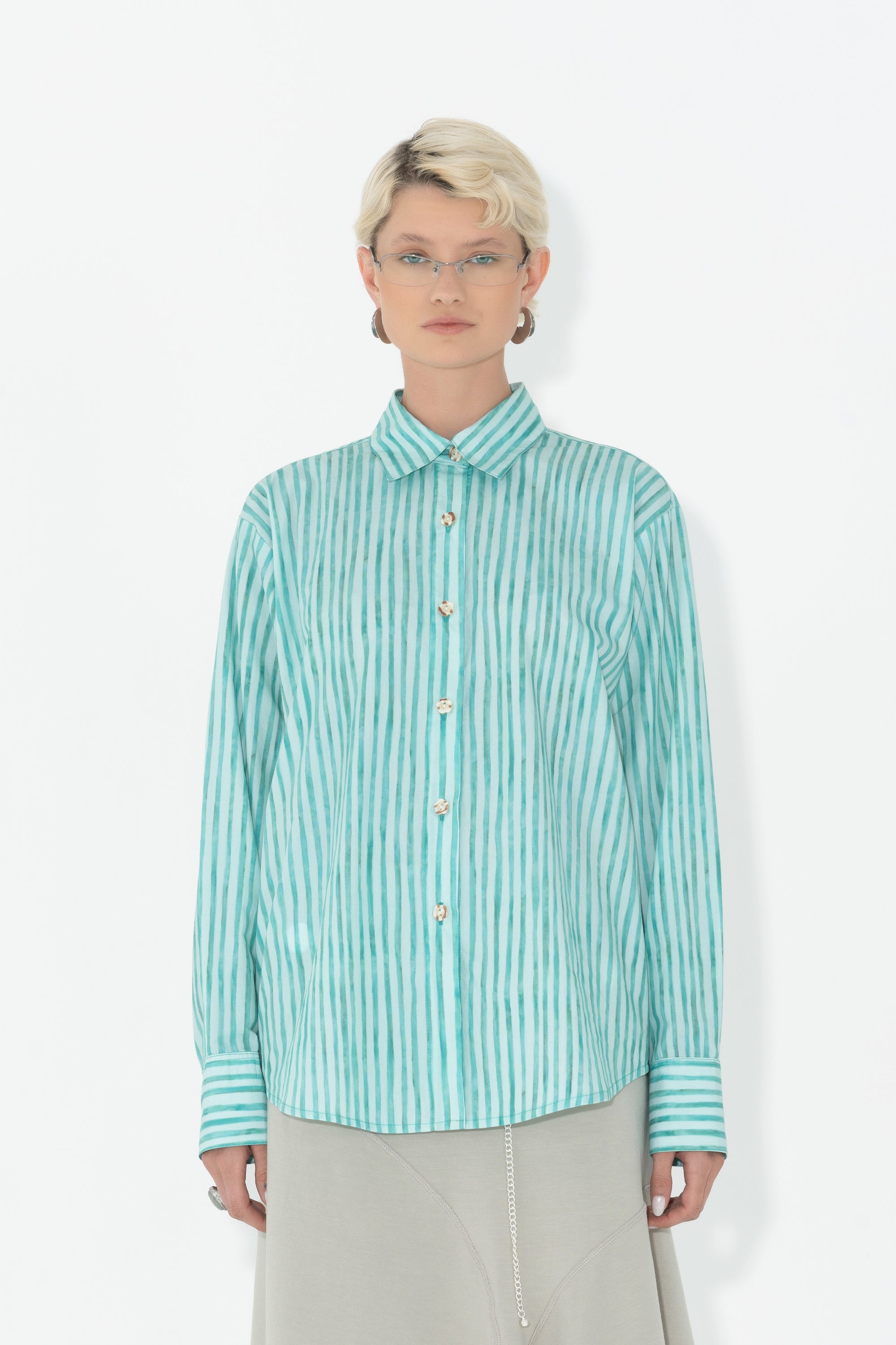 Arthur Apparel Oversized Striped Shirt