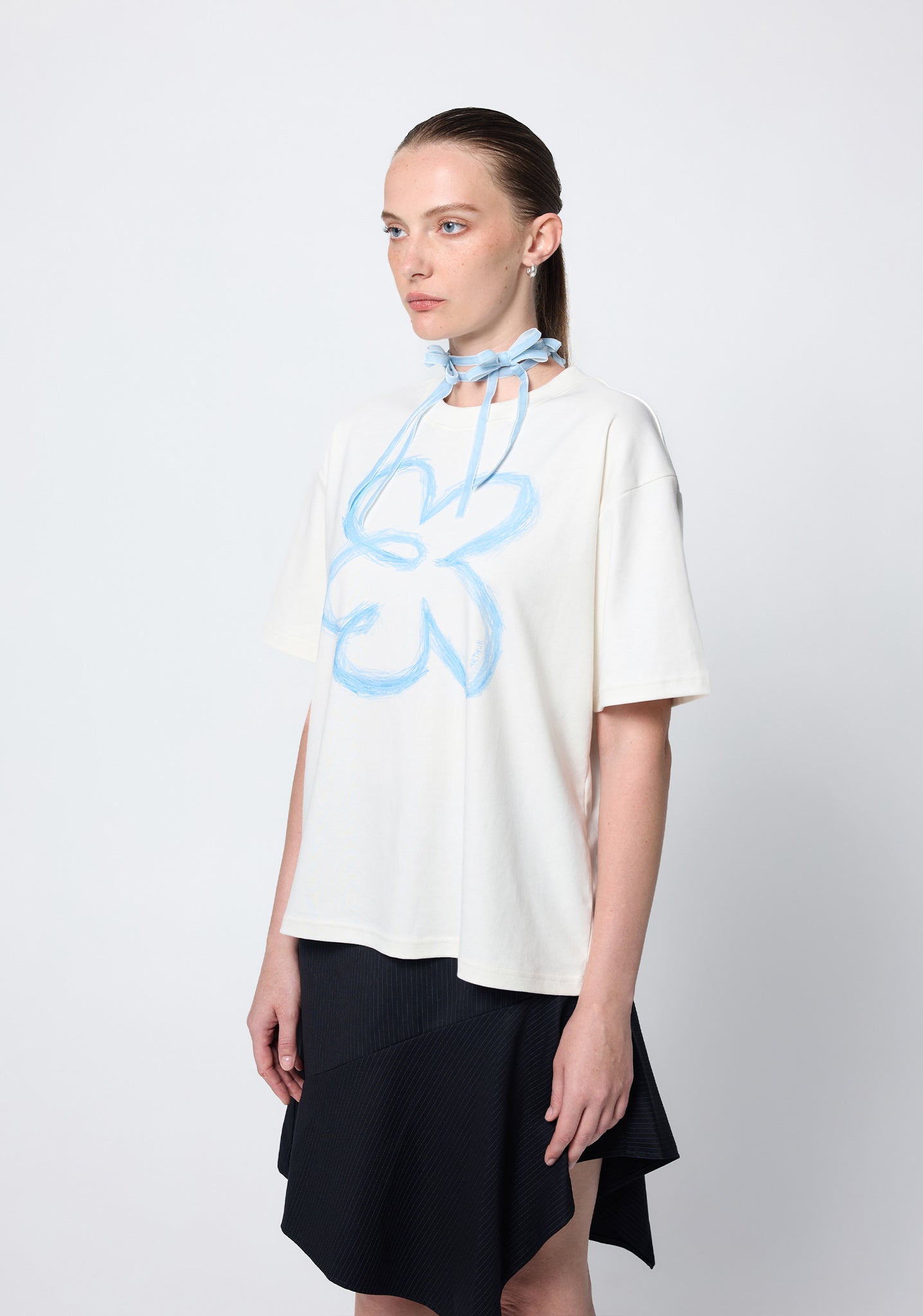 Arthur Apparel Oversized Printed Flower T-Shirt