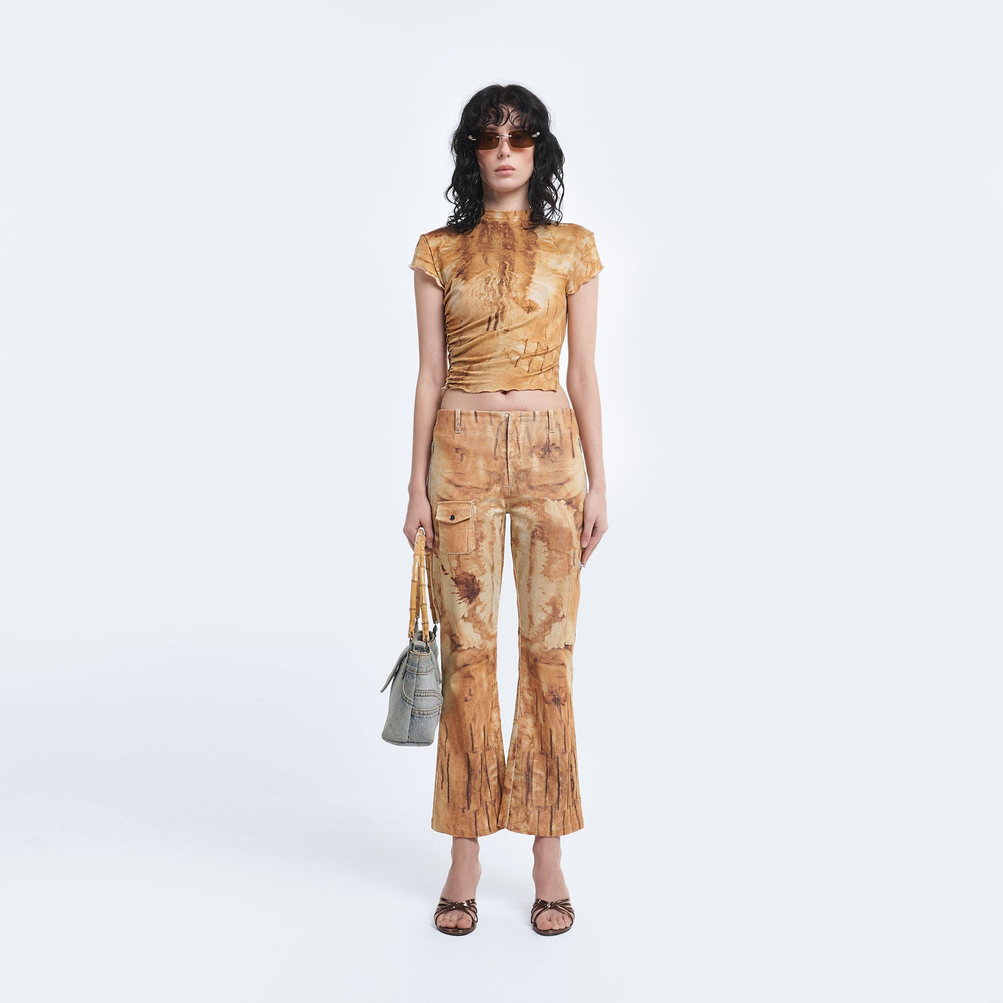 Flared Utility Pant in Rust